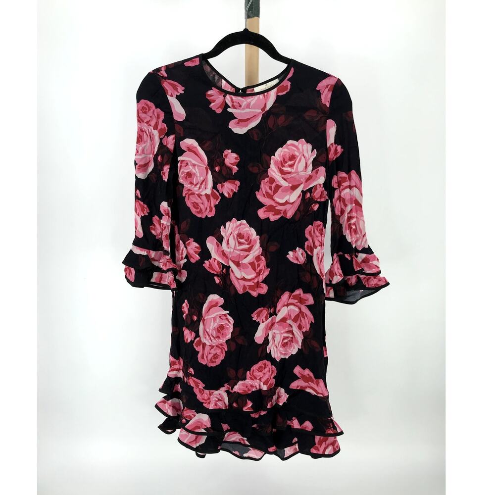 kate spade rosa print long sleeve mini dress